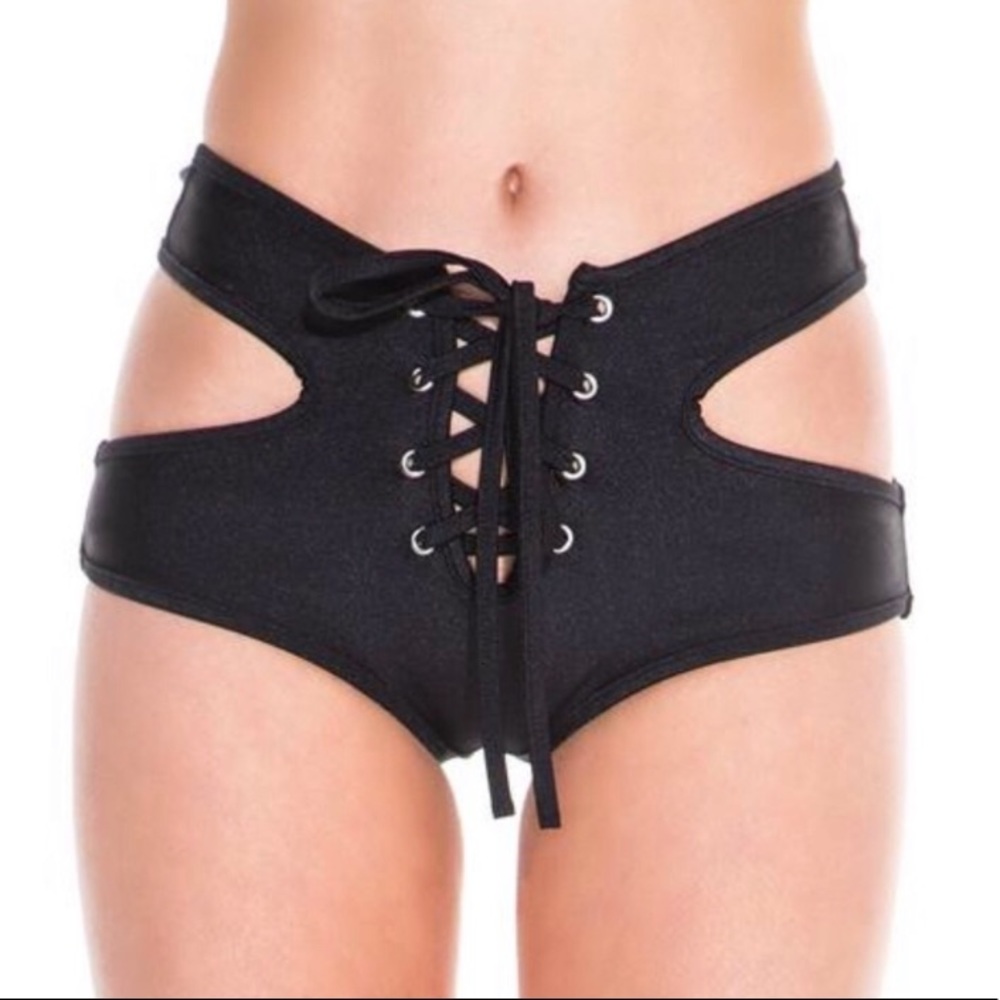 Laced up Gemini IHeartraves booty shorts